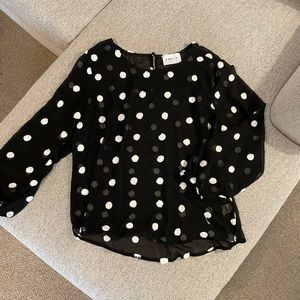 Boutique sheer polka dot blouse